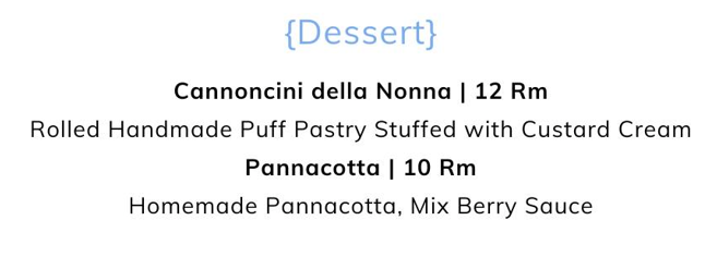 TRATTORIA DACRISTIAN DESSERTS PRICES