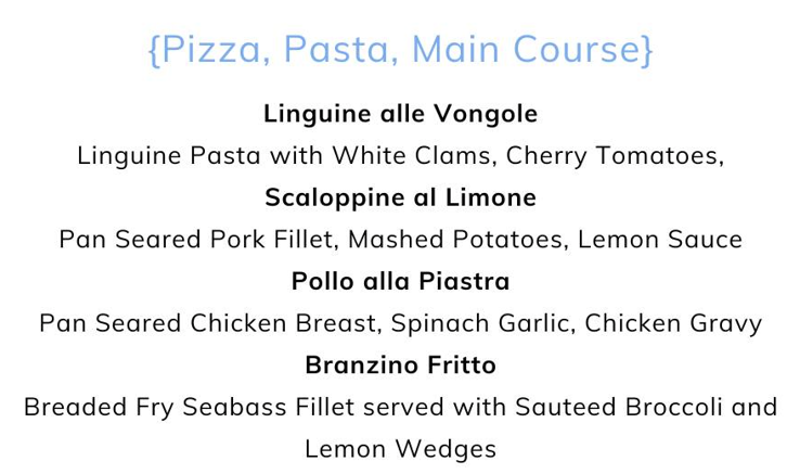 TRATTORIA DACRISTIAN MAINS PRICES