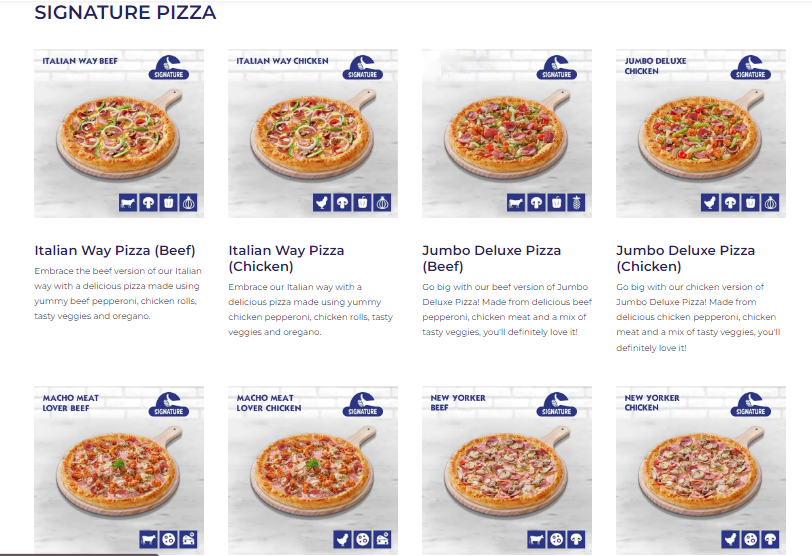 US PIZZA SIGNATURE PIZZAS PRICES