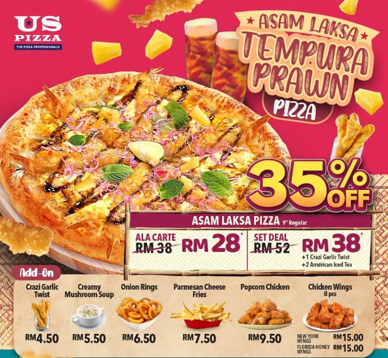 US Pizza Menu Malaysia & Prices list updated