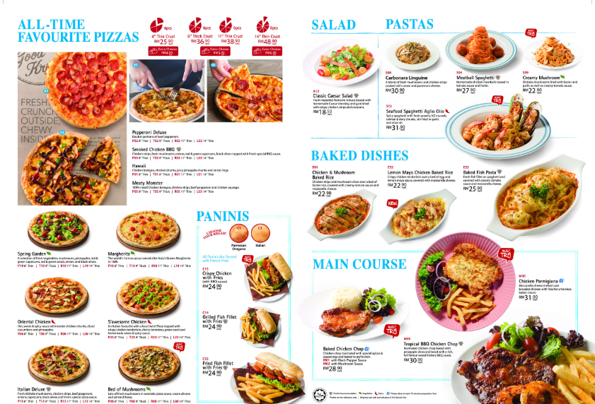 Vivo Pizza Menu Malaysia & Prices