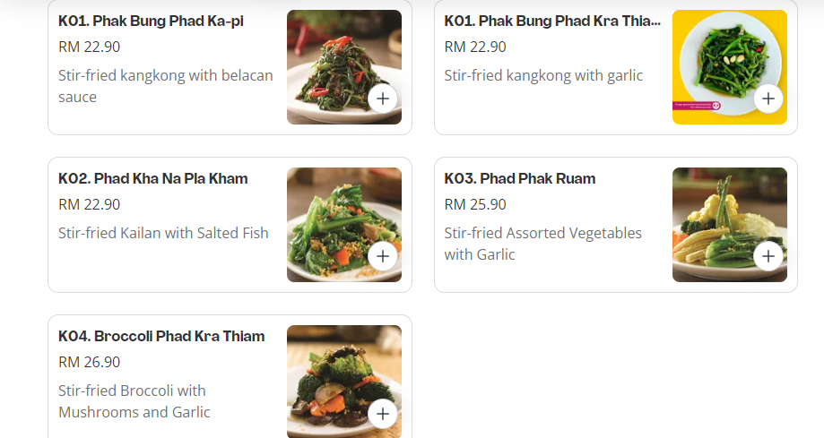 MENU PARATHAI VEGETABLE PRICES