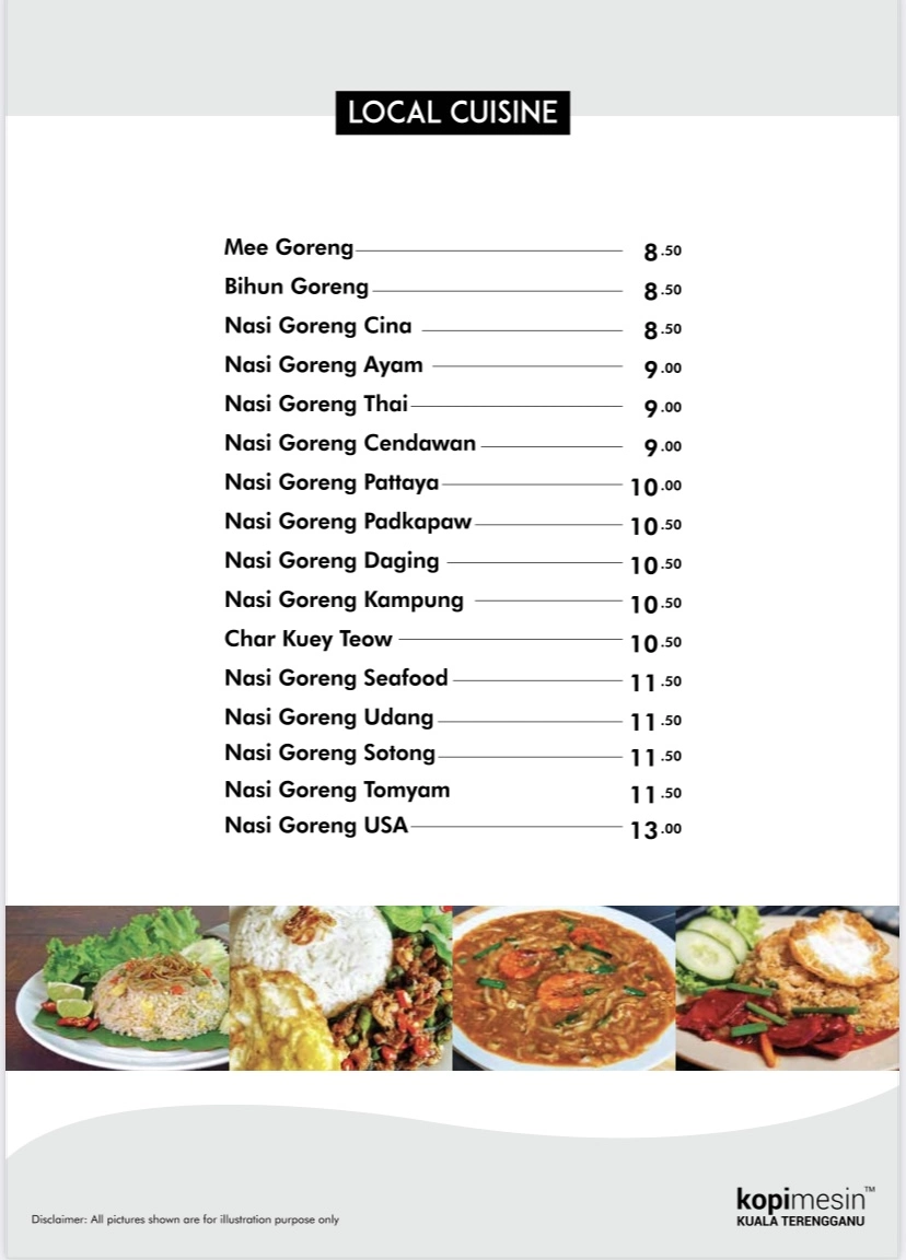 Kopi Mesin Local Cuisine Menu Prices