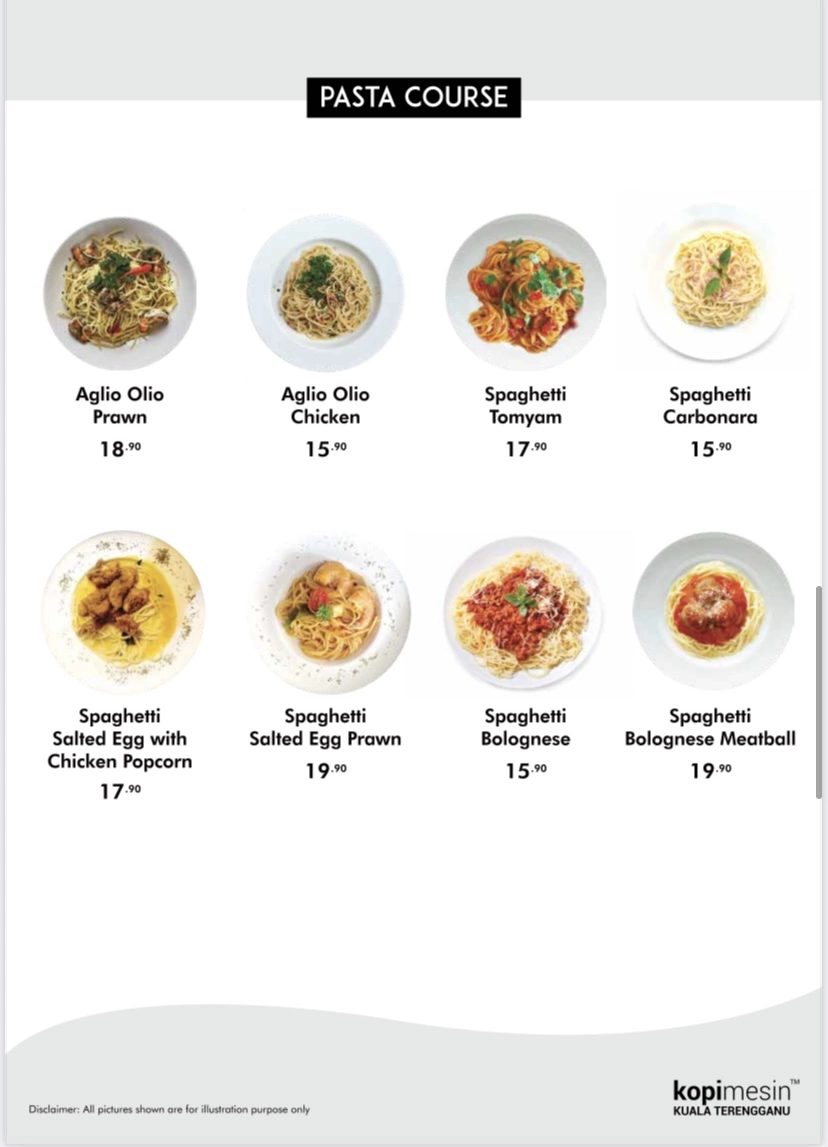 Kopi Mesin Pasta Course Menu Prices