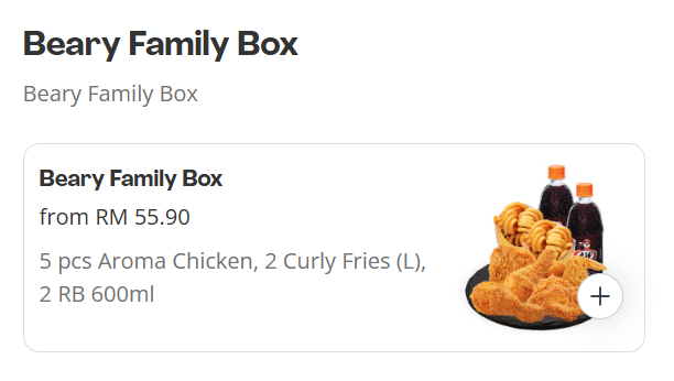 A&W Beary Family Box Menu Prices