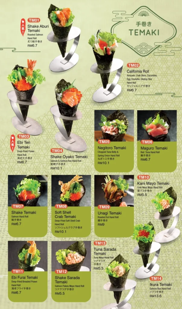 Azuma Sushi Temaki Menu Prices