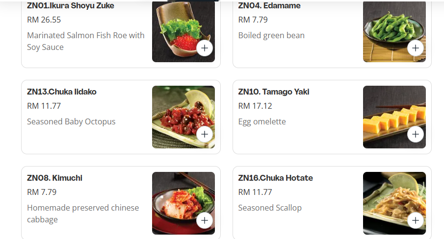 Azuma Sushi Zensai Menu Prices