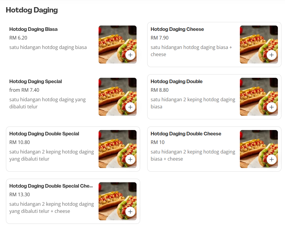 Backyard Burger Hotdog Daging Menu Prices