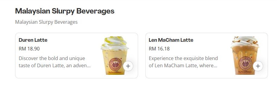 Big Apple Malaysian Slurpy Beverages Prices