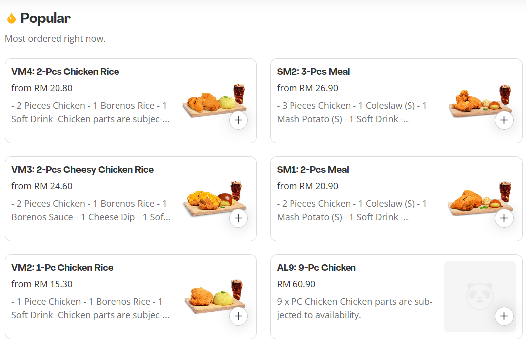 Borenos Fried Chicken Popular Items Menu Prices