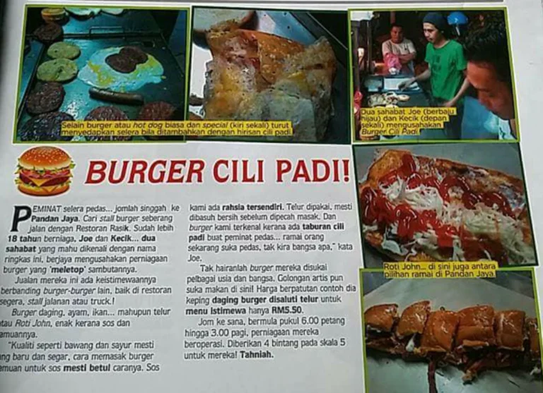 Burger Cili Padi Menu