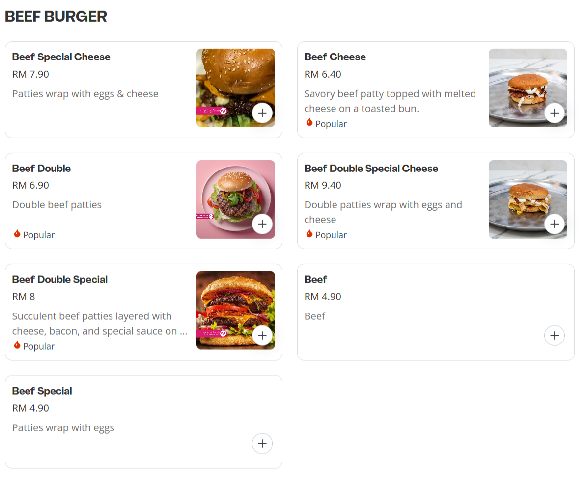 CEO Burger BEEF BURGER Menu Prices