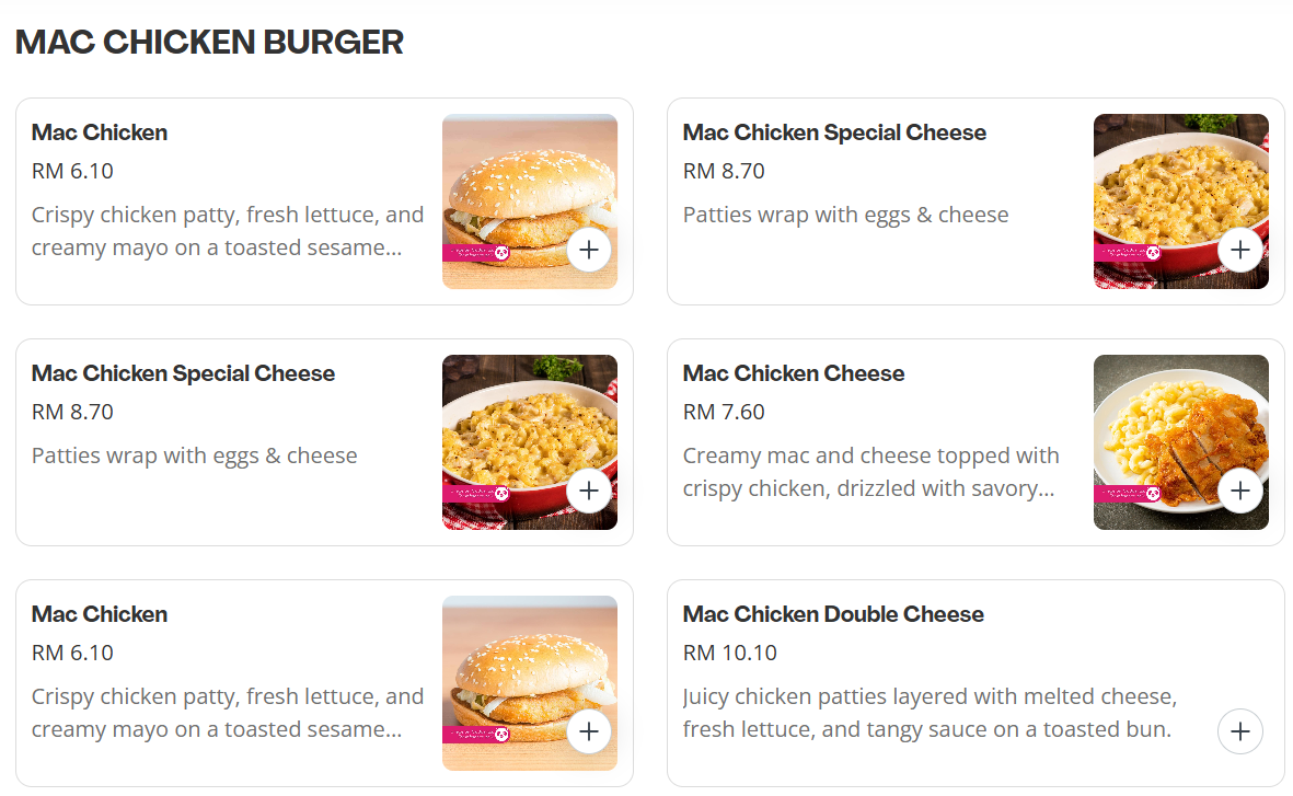 CEO Burger MAC CHICKEN BURGER Menu Prices