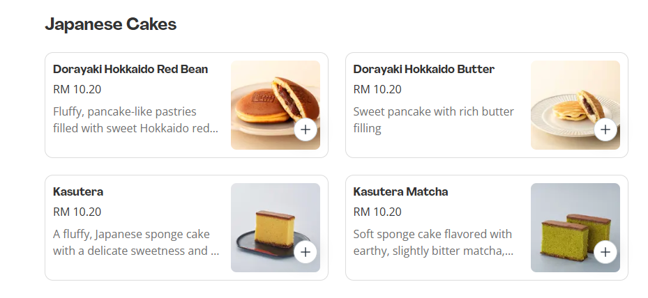 Chateraise Japanese Cakes Prices