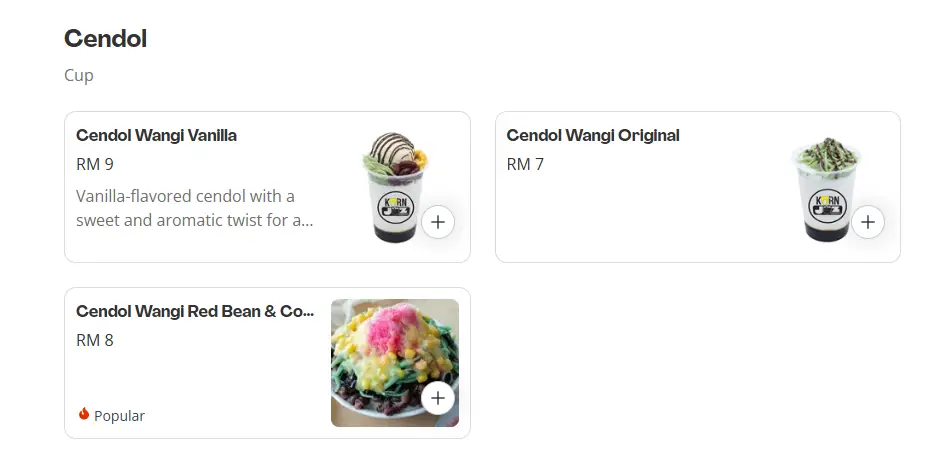 Daily Fresh Cendol Series Prices