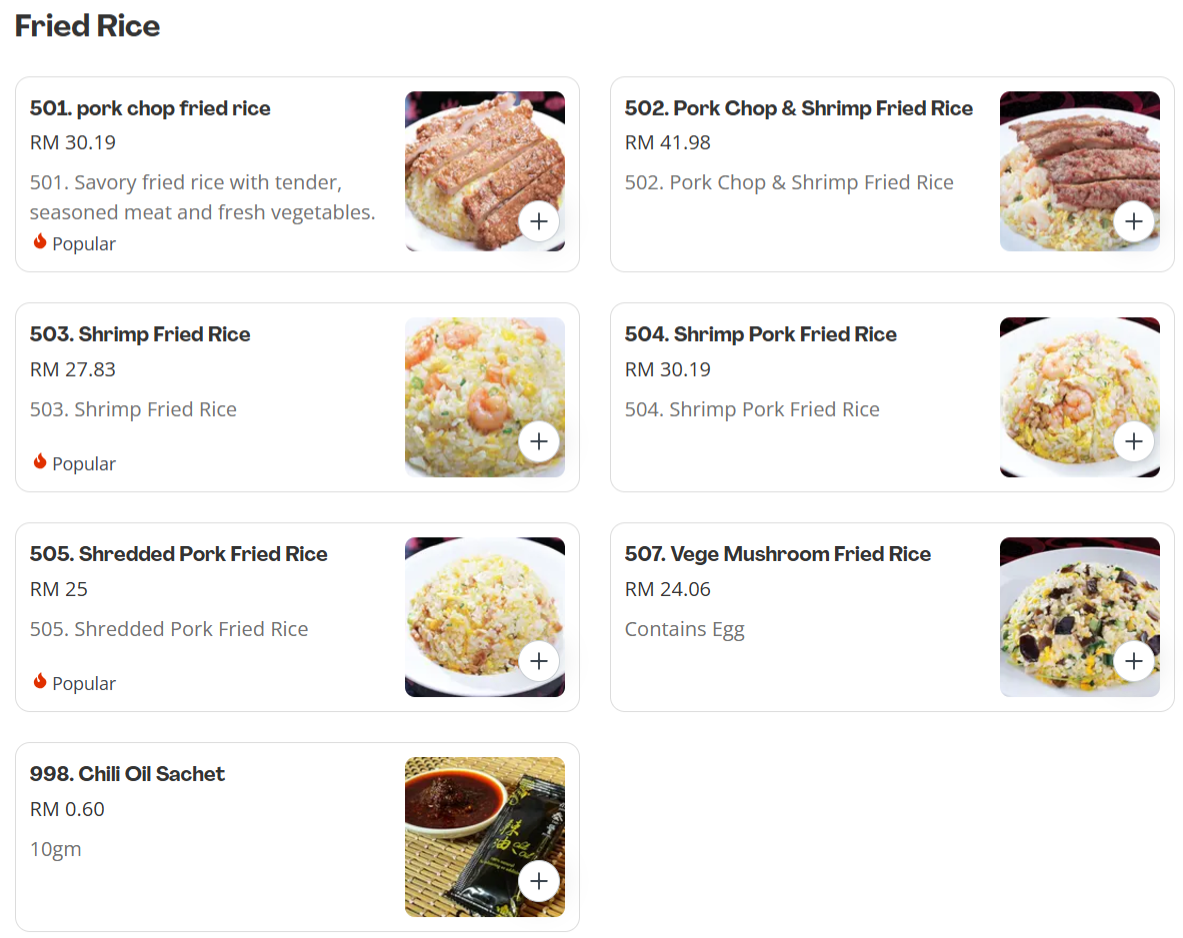 Din Tai Fung Fried Rice Prices