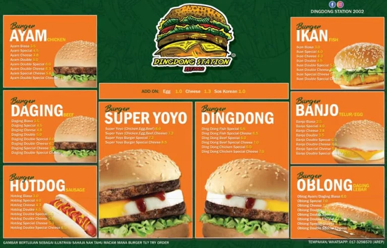 Ding Dong Burger Menu