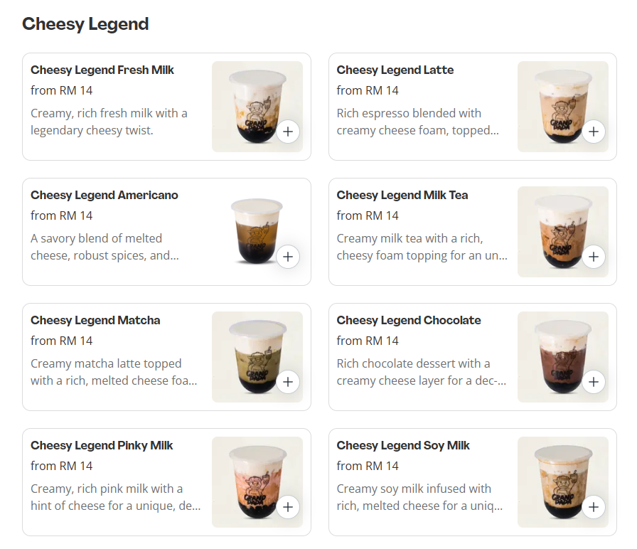 Grand Papa Cheesy Legend Prices