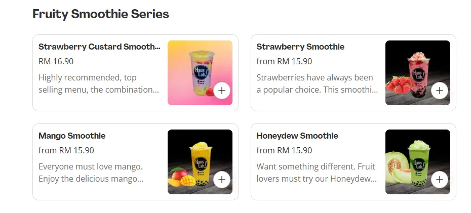 Haus Lah Fruity Smoothie Series Prices