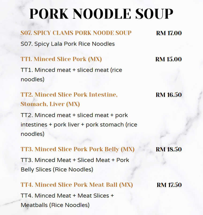 Hog Kitchen Pork Noodle Soup Menu Prices