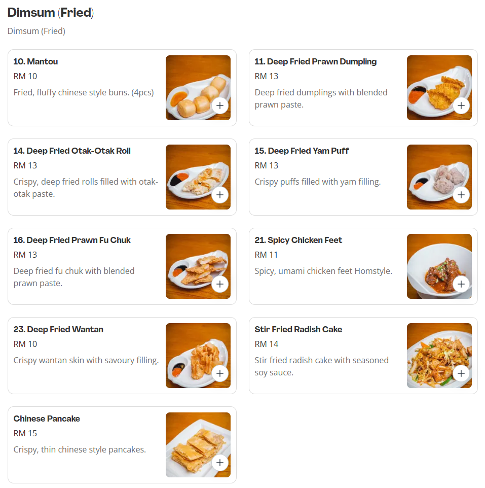 Homst Dimsum (Fried) Prices