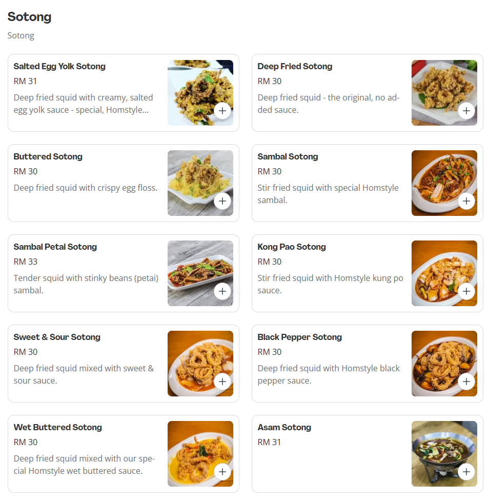 Homst Sotong Prices