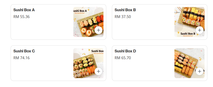 Ichiban Boshi Sushi Box Menu Prices