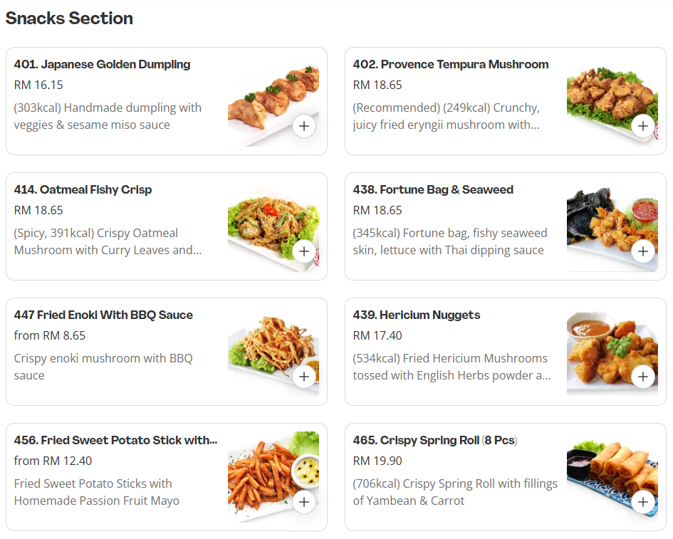 Idealite Snacks Section Prices