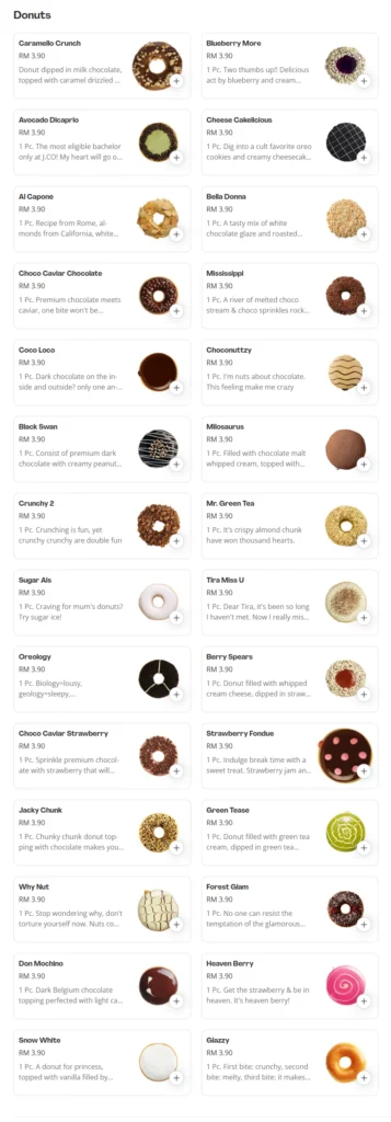 J.CO Donuts & Coffee Donuts Prices