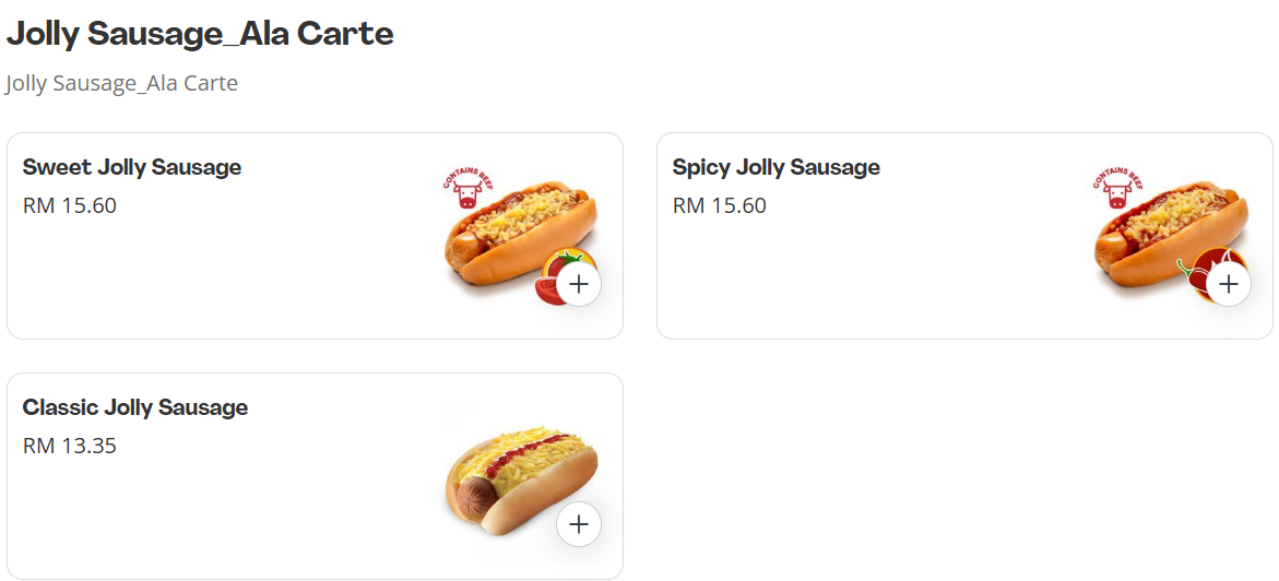 Jollibee Jolly Sausage_Ala Carte Menu Prices