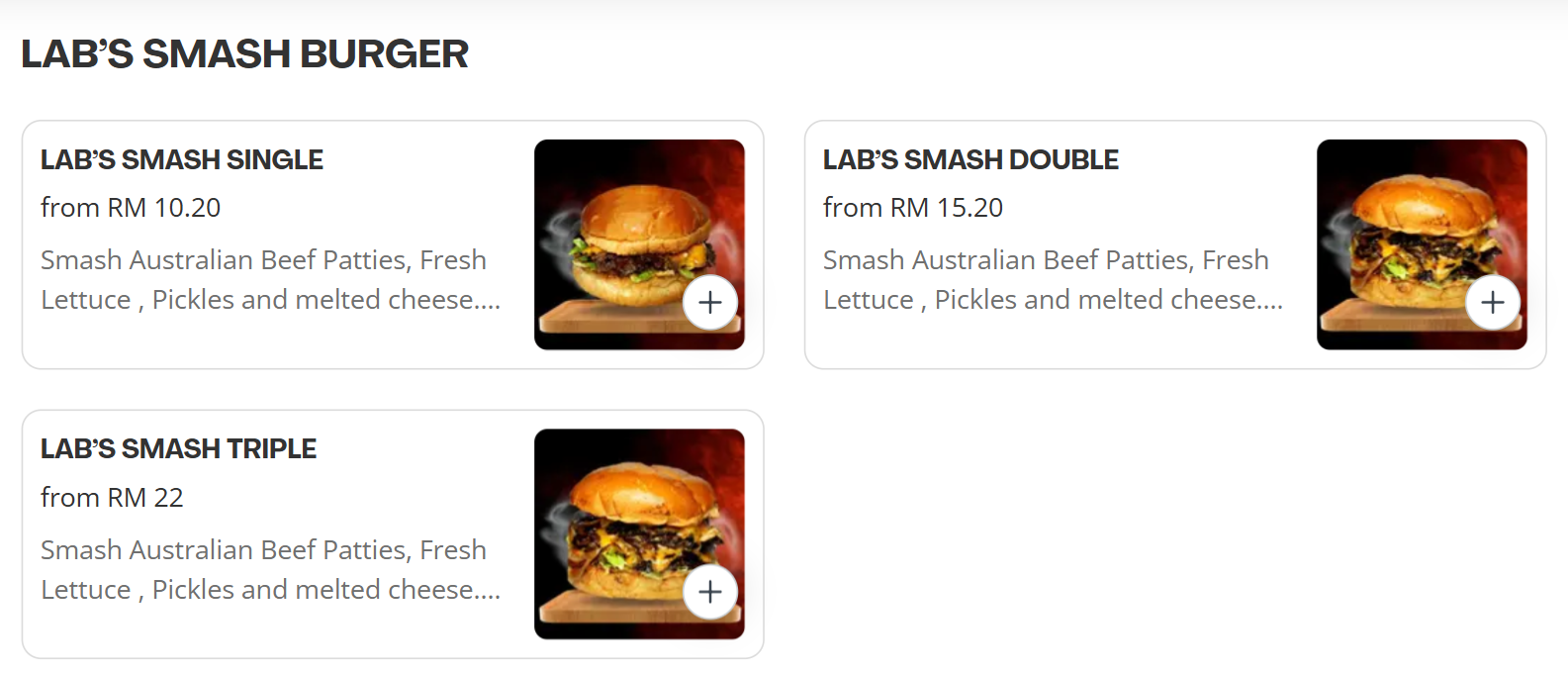 Local Area Burger - Lab's Smash Burger Menu Prices