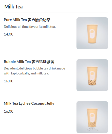 Machi Machi Milk Tea Menu Prices