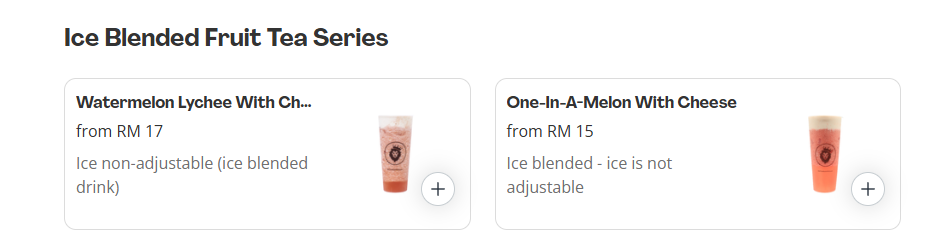 Majez Tea Ice Blended Fruit Tea Series Prices