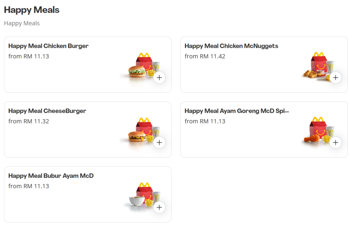 McDonald’s Happy Meals Menu Prices