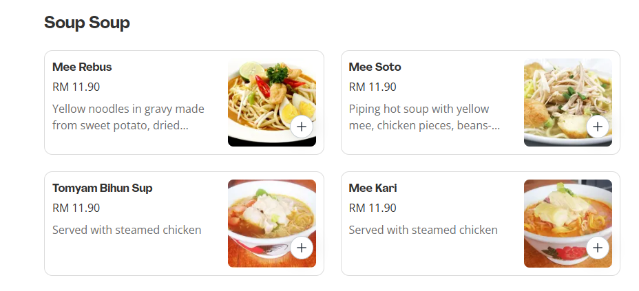 MyKluang Soup Soup Prices