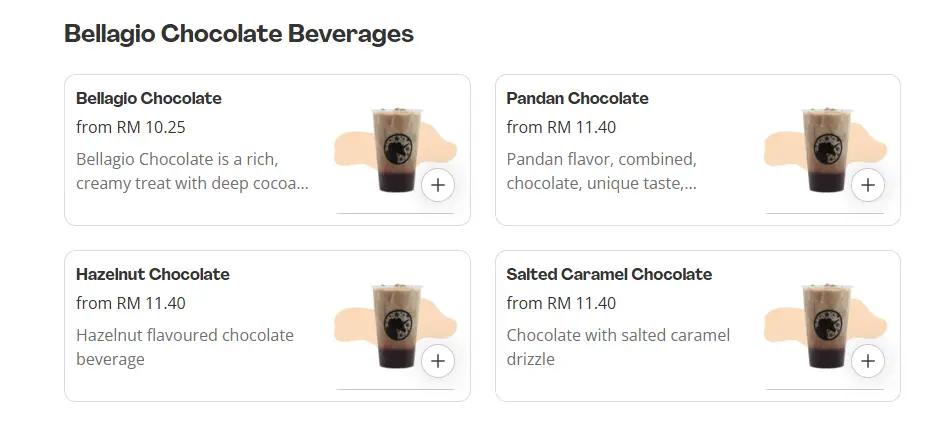 Mykori Bellagio Chocolate Beverages Prices