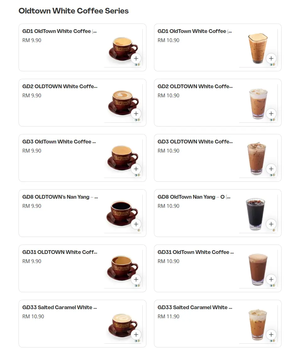 OldTown White Coffee Oldtown White Coffee Series Prices