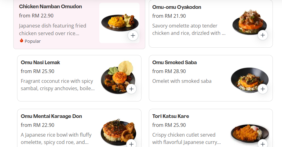 Omulab Comfort Rice Menu Prices