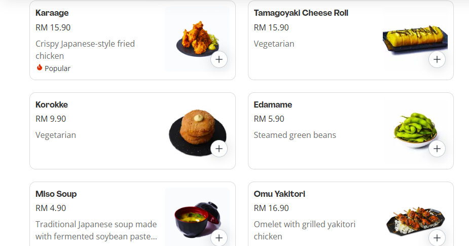 Omulab Side & Snacks Menu Prices