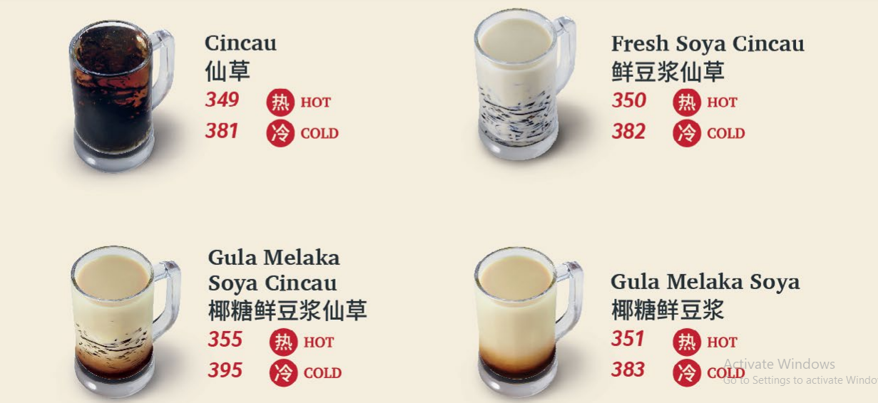 Oriental Kopi Beverages Menu Prices