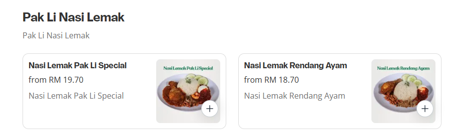 Pak Li Kopitiam Pak Li Nasi Lemak Prices