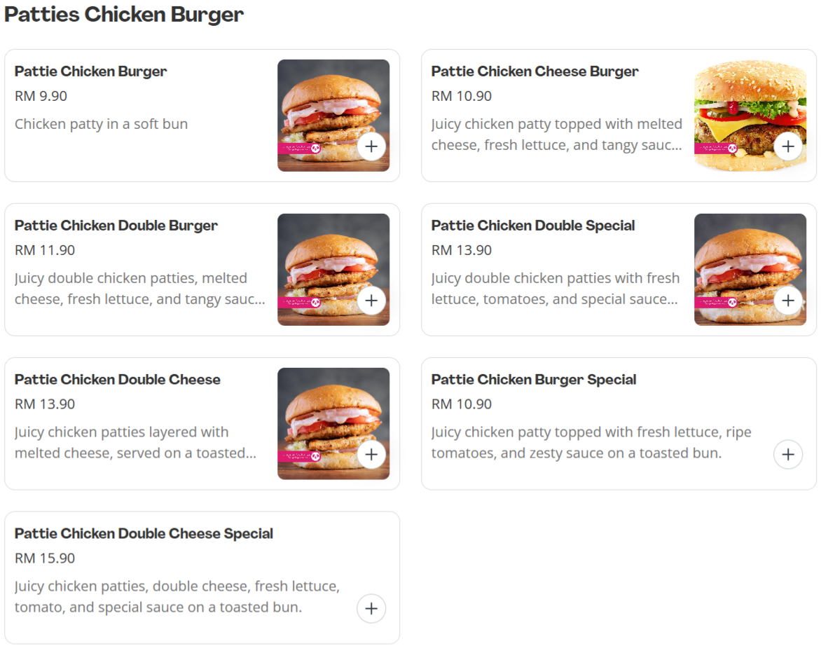 Ramly Burger Patties Chicken Burger Menu Prices