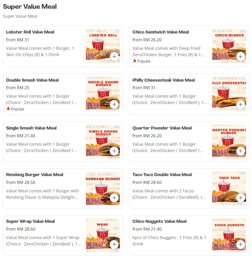 RightSide Super Value Meal Menu Prices