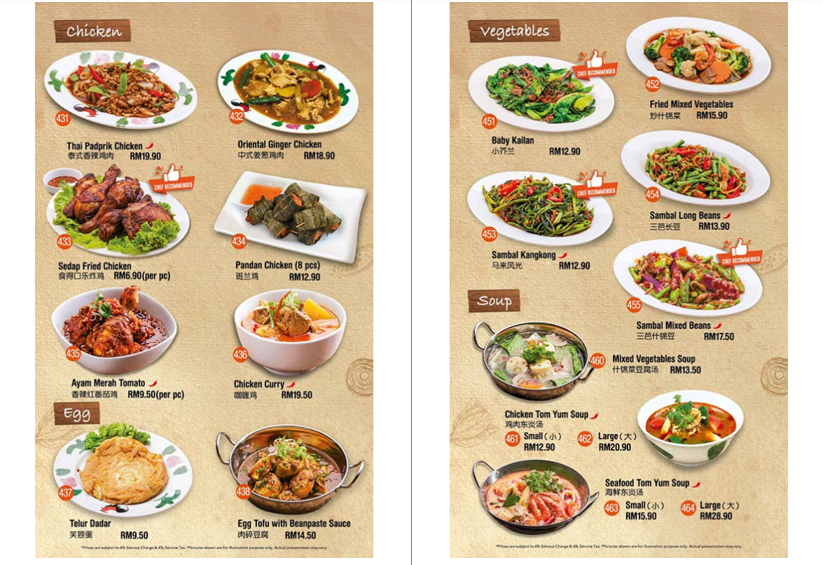 Sedap Corner Side Dish Prices