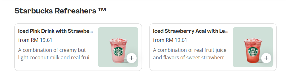 Starbucks Refreshers Prices