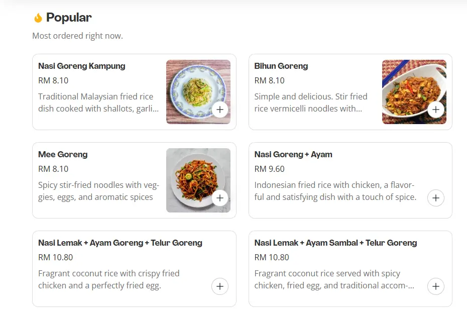 Sulaiman’s Famous Cendol KL Popular Menu Prices