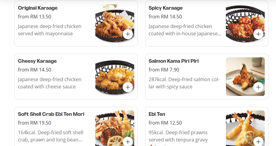 Sushi King Agemono Menu Prices