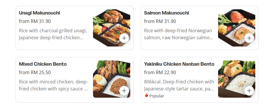 Sushi King Bento Menu Prices