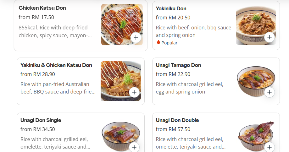 Sushi King Donburi Menu Prices