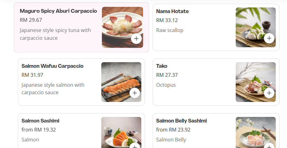 Sushi Tei Sashimi Menu Prices